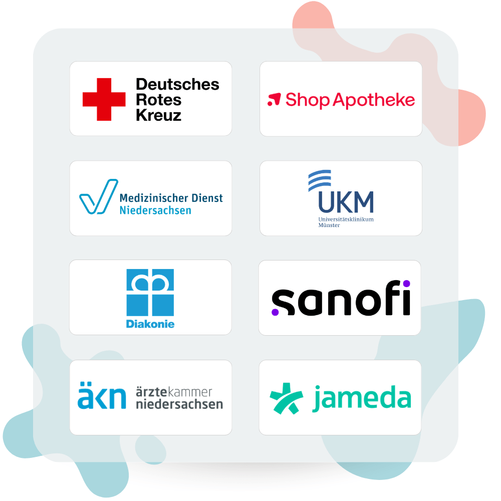 Kunden aus dem Gesundheitswesen: Deutsches Rotes Kreuz, Diakonie, Shop Apotheke, Krankenhäuser
