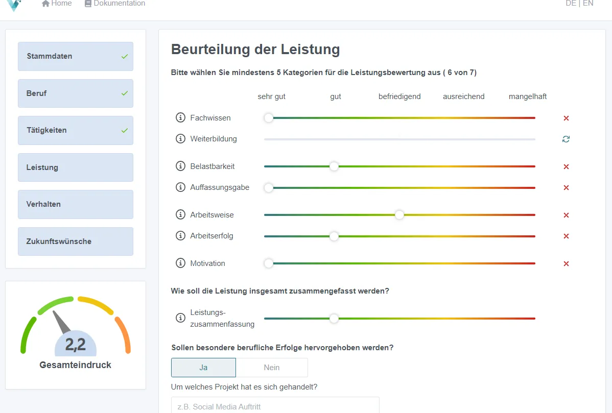 Zeugnisgenerator Zeugnisworkflow Arbeitszeugnis erstellen