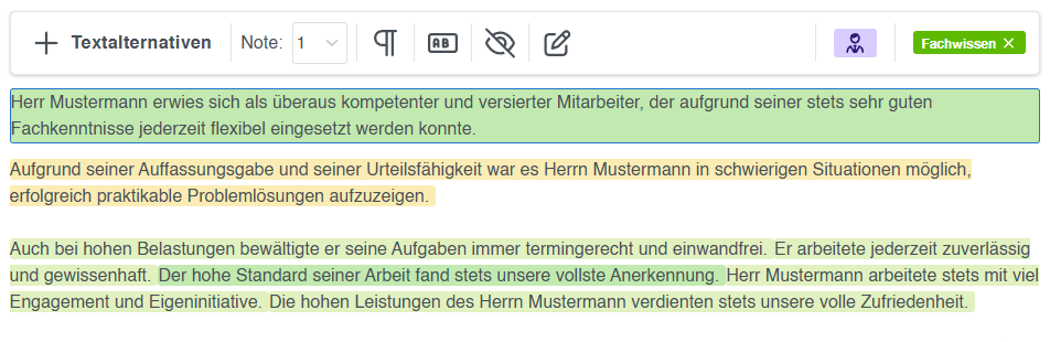 Zeugniseditor-Toolbar