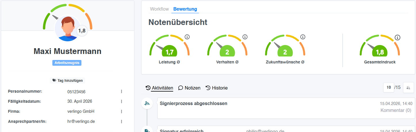 Zeugnisuebersicht
